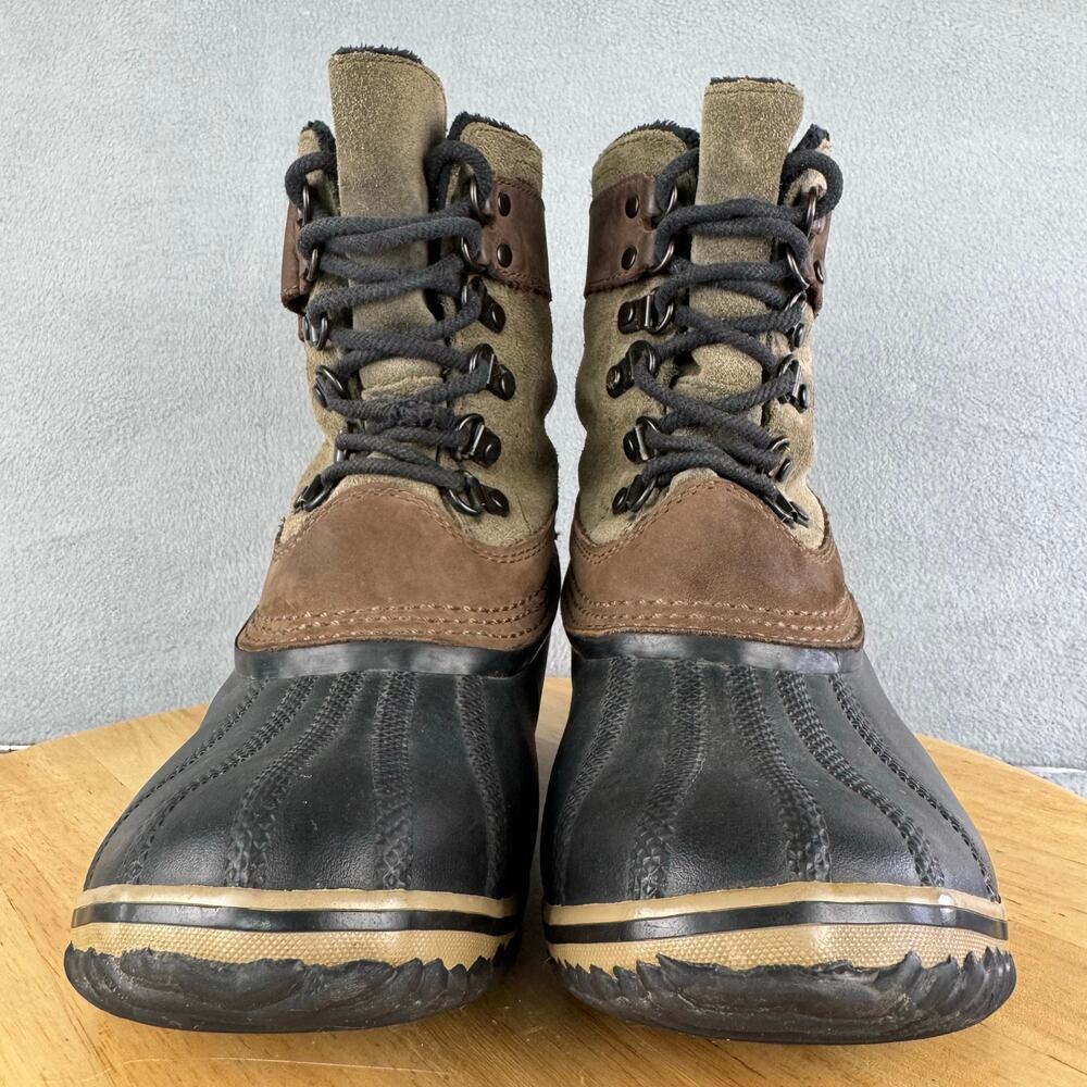 Sorel Fancy Lace II Brown Leather Waterproof Winter Duck Boots Women Size 7 US - Picture 2 of 8